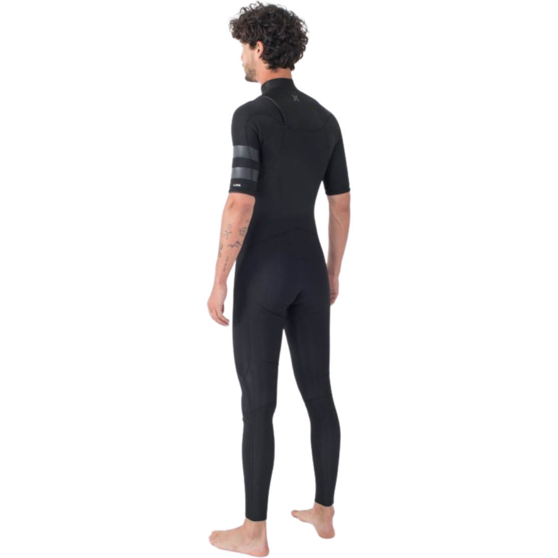 2025 Hurley Männer Air 2/2mm Brustreißverschluss Kurzämelig Neoprenanzug MFS0013212 - Black